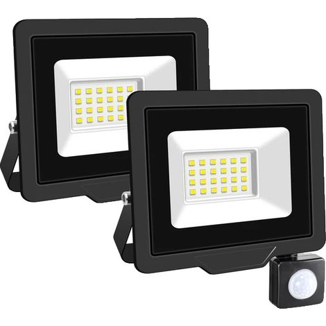Projecteur LED à induction, capteur de mouvement réglable, usage extérieur, 2x20W-a, Blanc chaud (2700-3500K)-g (1/2)