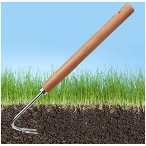 Extracteur de Mauvaises Herbes avec Crochet en V Outil de Désherbage en Acier Inoxydable Outil de Désherbage Manuel avec Manche Désherbeur à Main de Jardinage 41cm pour Cour Pelouse Terres