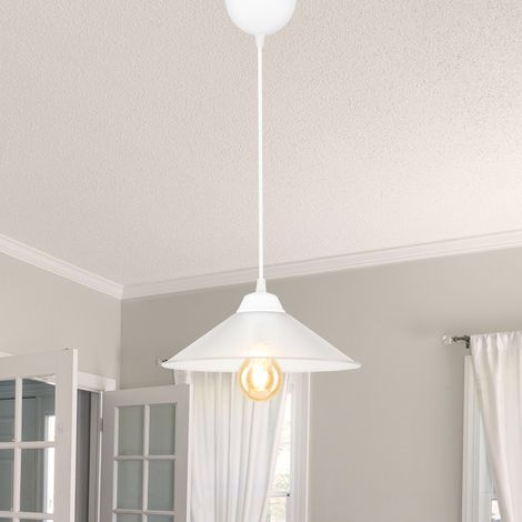 Hängeleuchte Hereford E27 Weiß / Transparent [lux.pro]