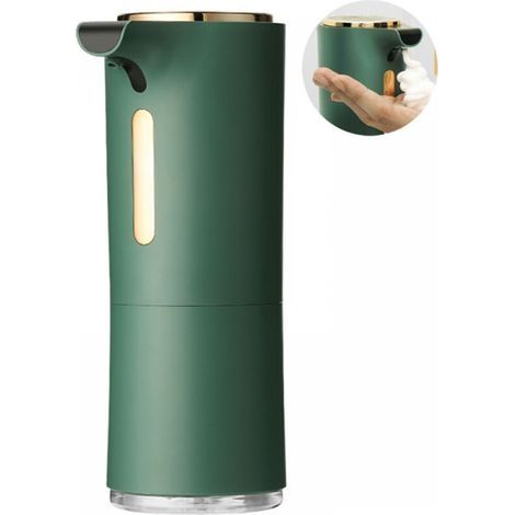 Distributeur de savon automatique mural, adapté à la cuisine et à la salle de bain, 300 ml, taille réglable (vert) (1/5)