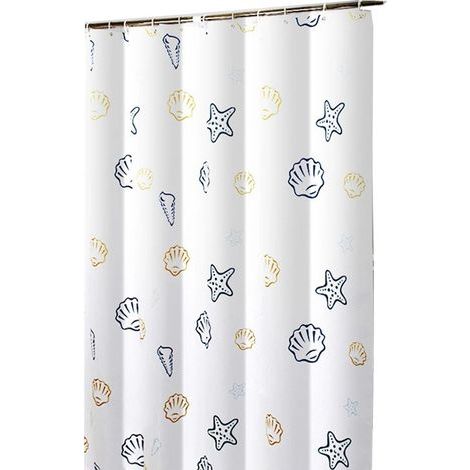 Nouveau rideau de douche Ocean World en polyester, idéal pour séparer une salle de bain (80 cm x 180 cm). (1/4)