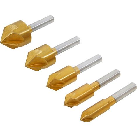 Blue Spot Tools HSS Titanium Countersink Bit Set, 5 Piece (1/2)