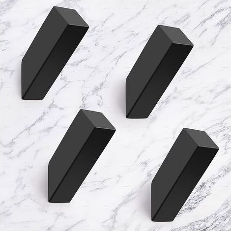 Handtuchhaken, moderne, wasserdichte, mattschwarze Wandhaken für das Badezimmer, robuste Wandhaken aus Edelstahl SUS 304 (4er-Pack, schwarz) (1/5)