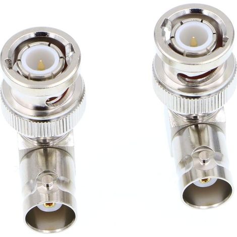 Connecteurs BNC à Angle Droit 50 Ohm RF Coaxial BNC mâle à Femelle Adaptateur 90 degrés pour câble HD SDI BNC - 2 pièces (1/5)