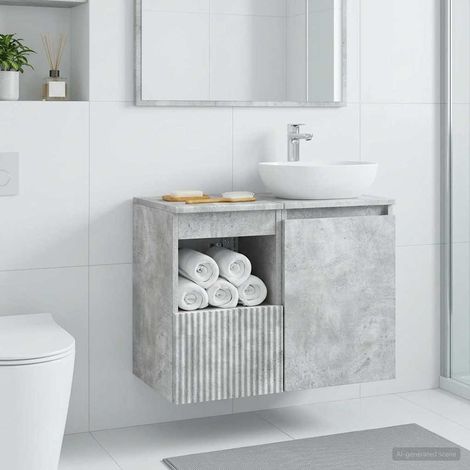 Mueble de Cuarto de Baño Gris Hormigón 30 x 35 x 50 cm