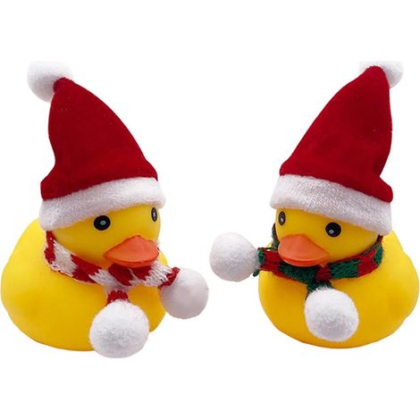 Noël Canard Jaune avec Chapeau Écharpe Jouet Auto Décorations Tableau de Bord Cadeaux (1/5)
