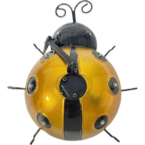 Coccinelle Jardin Statue Lampe Solaire Power - étanche LED éclairage - pour Driveway – Doré (1/5)