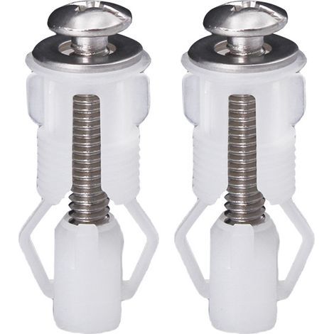 Lntyq 2pcs Vis de Couvercle de Toilette Vis D'expansion pour Toilette Vis de Fixation de Siège de Toilette Pièces de Rechange pour Couvercle de Toilette, Fabriqué en Acier Inoxydable et en Plastique (1/4)