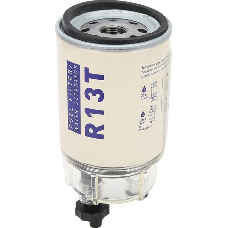 Séparateur eau/gazole + bol BF46164‑O pour moteur hors‑bord et petit moteur diesel, filtre à carburant avec cuve transparente, remplacement BF46164. (1/5)