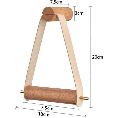 Lot de 2 porte-rouleaux de papier toilette muraux vintage en bois, pour la décoration des toilettes de salle de bain (1/4)