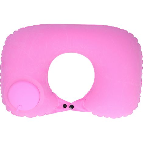 Coussin gonflable automatique U en forme d'oreiller pour avion voiture bureau train maison Rose (1/5)
