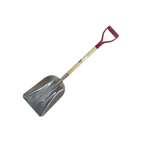 WURKO pala aluminio mango anilla 30x40 cm , Pala Cuadrada de Aluminio con Mango de Madera y Asa de Anilla Reforzada Wurko Herramienta ideal para tareas que requieren la recogid