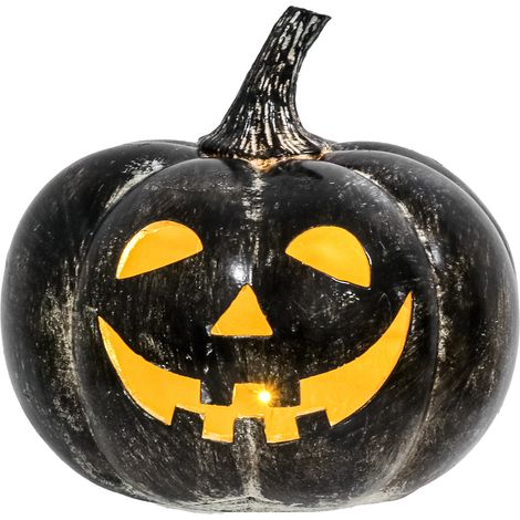 Halloween-Kürbislaterne aus Kunstharz mit LED-Beleuchtung – Herbstdekoration für Veranda, Garten, Terrasse, festliche Blumenarrangements, Geschenkidee (1/5)
