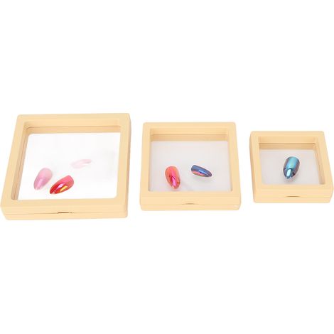 Lot de 3 vitrines flottantes anti-poussière et résistantes à l'oxydation pour bijoux (1/5)