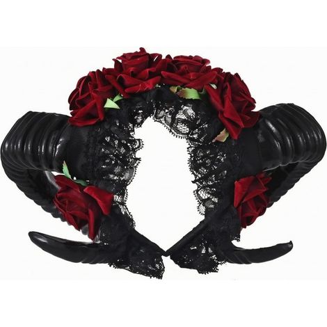 Cosplay Horn Headband  Gothic, Flower Headband, Floral, Accessory, for Halloween, Costume Party (1/5)