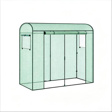 Serra da giardino per erbe aromatiche in PE e acciaio, verde, 170 x 68 x 200 cm (1/4)
