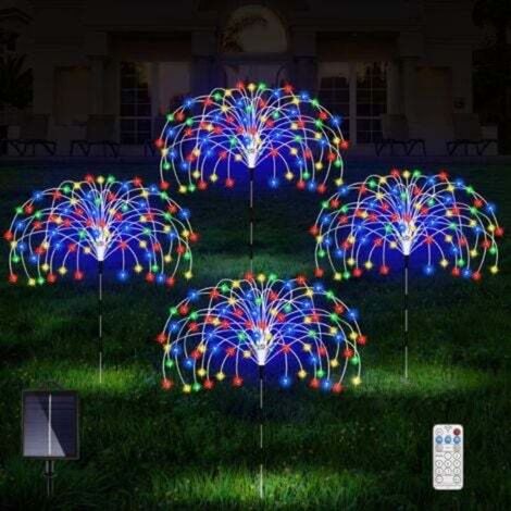 Solarbetriebenes LED-Feuerwerk für Feste im Freien, Gärten und Rasendekorationen – 1 Schlepplicht, 3–360 LEDs (mit 17-Tasten-Fernbedienung) (1/4)