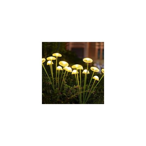 2-teiliges Solar-Gartenleuchten-Set, 8 LED-Solar-Quallenleuchten, schwingende Solarleuchten für Garten, Terrasse und Sträucher, warmweiß (1/5)