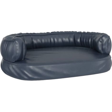 Lit pour chien ergonomique Mousse Bleu foncé 75x53cm Similicuir