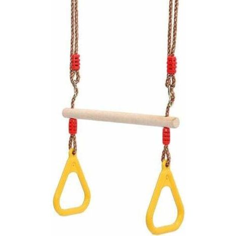 Balançoire trapèze en bois avec cerceau de gymnastique. balançoire pour enfants. toboggan extérieur. jardin. intérieur (Jaune)