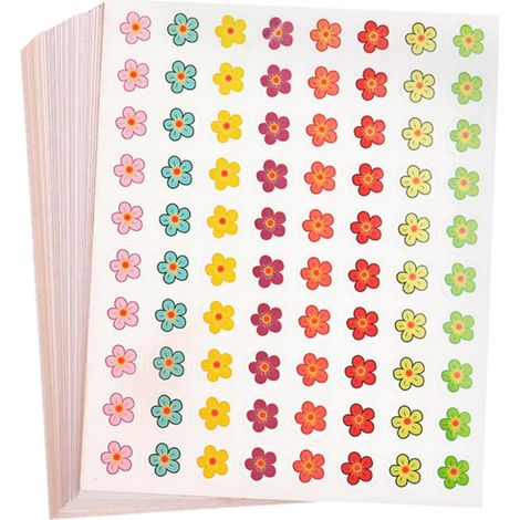 Kleine Blumen-Belohnungsaufkleber, 50 Blatt, selbstklebendes Papier  Kleine Blumenaufkleber, ablösbar, 80 Stück pro Blatt, zum Verpacken und Dekorieren von Partys (1/5)