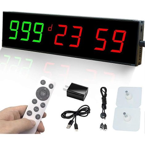 Countdown-Timer bis zu 999 Tage, LED-Wandzeitschaltuhr (USA), Ruhestandskalender, LED-Wanduhr. (1/5)