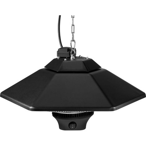 Mophorn Calentador de patio colgante, 2000 W, calefactor infrarrojo eléctrico para interiores y exteriores con control remoto, con protección IP34, equipado con cordón de tiro y cadena ajustable (1/5)
