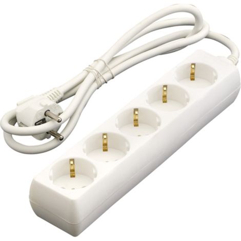Base enchufe DUOLEC múltiple con cable. 5 tomas -