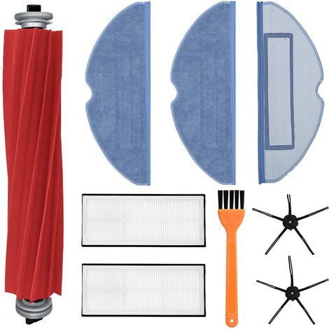 9pcs Kit d'accessoires pour Xiaomi Roborock T7 T7S S7 T7Plus T7SPlus Robot aspirateur Pièces de rechange Pack de 1 Brosse Principale 2 Filtres Hepa et 2 Brosses Latérales et 3 Chiffons de Vadrouille (1/5)