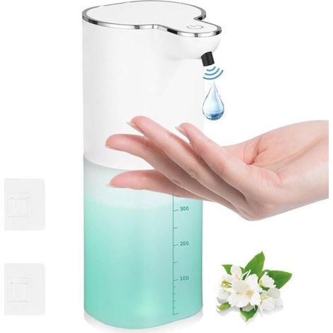 Distributeur Savon Automatique Mural, 400ml, Rechargeable USB, IPX5, Cuisine, Salle de Bain (1/4)