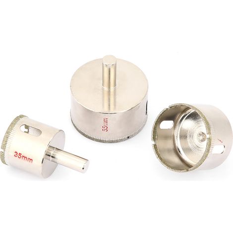 Scie cloche diamantée, foret à carottage de 35 mm, 45 mm et 55 mm pour carrelage en porcelaine, marbre, verre et granit. (1/5)