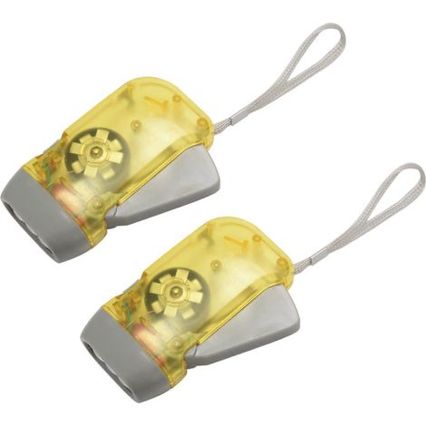 x 3-LED-Dynamo-Taschenlampe mit Handkurbel, ohne Batterie, Farbe zufällig (1/5)