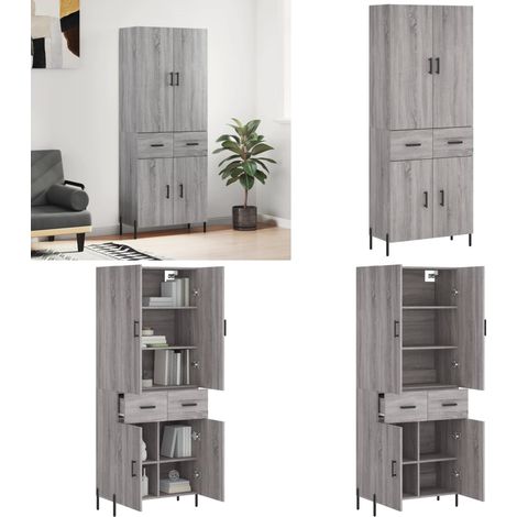Highboard Grau Sonoma 69,5x34x180 cm Holzwerkstoff - Highboard - Highboards - Home & Living (1/5)