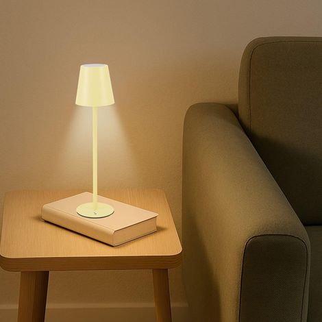 BEPER P207ILI207 Lampada da Tavolo Ricaricabile, Luce LED senza fili, Intensità Regolabile, Abat-jour da comodino, USB Inclusa – Portatile per Scrivania, Comodino o Esterni (1/5)