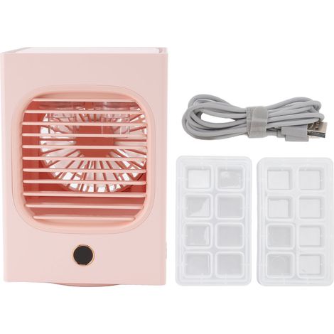 Ortviai Ventilateur de bureau avec refroidissement par évaporation, batterie intégrée 4000 mAh, silencieux et réglable