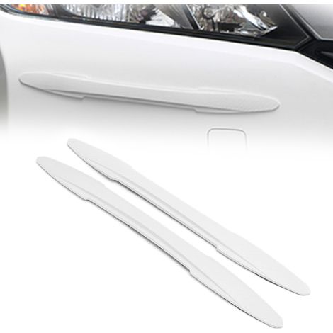 2 pièces Accessoires auto Bandes de protection d'angle pour pare-chocs de voiture Autocollants texture fibre de carbone Plaque de protection universelle pour carrosserie (Blanc) (1/5)