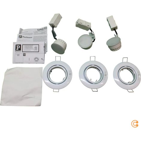 [NEUWERTIG] B-Ware Paulmann Led Einbauspot Deckenspot Spot Set 3er Weiß Metall Dimmbar Warmweiß