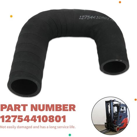 12754410801 is a shaped hose suitable for Linde forklifts 1275 E16C/E20P. (1/4)