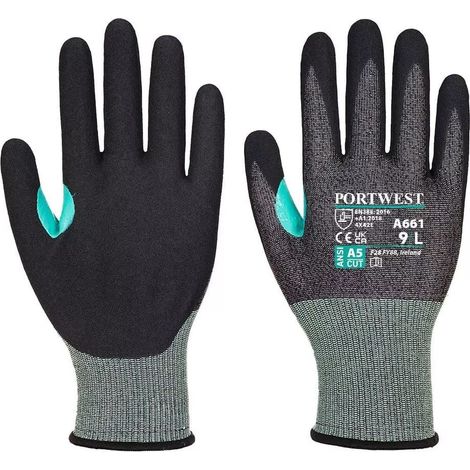 Guanto ant taglio in schiuma nitrile Vhr18 colore: nero taglia L - Portwest (1/2)