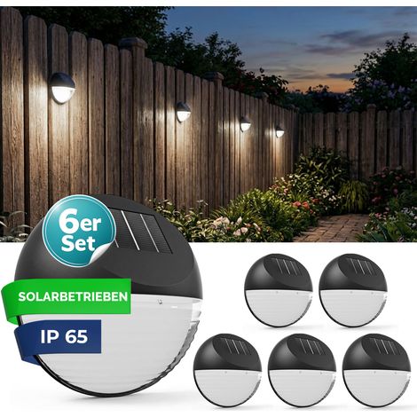 MONZANA® 6x Lámparas Solares LED Inalámbrica Automática para Exteriores IP65 8 Horas de Luz Blanca Batería Recargable Sensor de Oscuridad Versátil Jardín Patio Pared Caminos (1/8)
