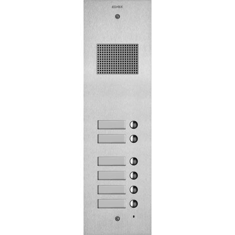 VIMAR - 41506 Placa de audio Steely 2F+ con 6 botones, acero