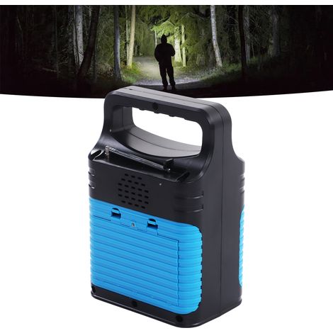 Generador solar portátil SDM 3790 de 10 W con panel solar y luz de emergencia Bluetooth MP3, azul