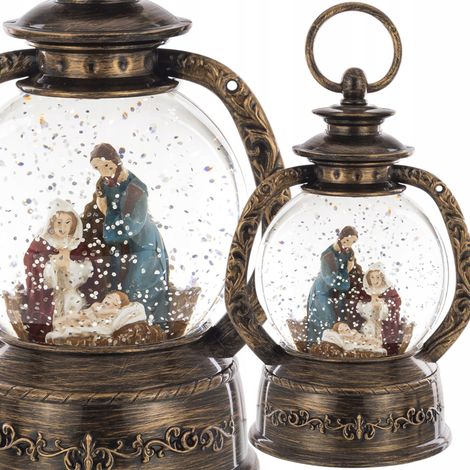 Lanterna a LED per presepe natalizio, statuetta a lanterna per presepe della Sacra Famiglia (1/5)