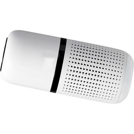 Purificateur d'air pour voiture, ion négatif, nettoyage en profondeur, élimination des odeurs, mini-appareil de filtration d'air avec comprimé d'aromathérapie pour odeurs de fumée, blanc