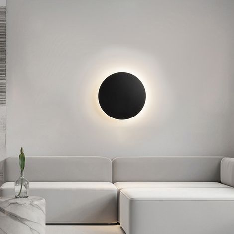 20cm Modern minimalist aisle staircase wall background wall light round led wall lamp touch,black