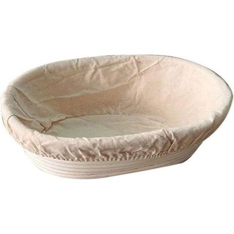 25x15x8cm Corbeille à Pain Ovale Banneton à Pain avec Tissu en Lin Banneton Brotform en Rotin Panier de Fermentation du Pain Panier (1/3)