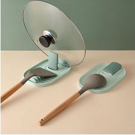 2 Pièces Repose Cuillere, Repose Cuillère Cuisine, Support Couvercle Repose, Pose Ustensiles, Pour Cuisinière, Porte Stensiles De Cuisine Pour Louches, Porte-Cuillère Pour Cuisinière (Vert) (1/4)