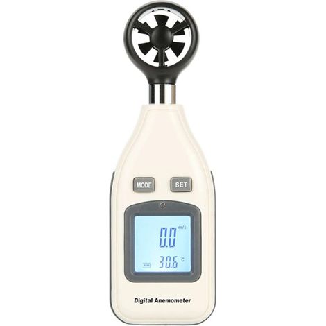 2-in-1 digitales Anemometer, Messgerät zur Windgeschwindigkeits- und Temperaturmessung, tragbares Messgerät (1/4)