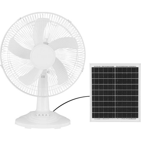 Ventilador de sobremesa solar abanico Blanco (1/2)