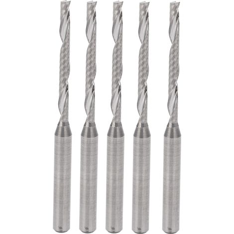 5 pièces Fraise hélicoïdale en carbure tungstène pour bois, défonceuse 3,175 x 2 x 22 x 45 mm (1/5)